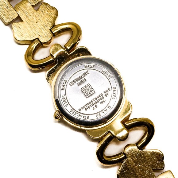 Vintage Givenchy Paris Women’s Quartz Watch – Gold-Tone Bracelet, Black Dial - Picture 3 of 5